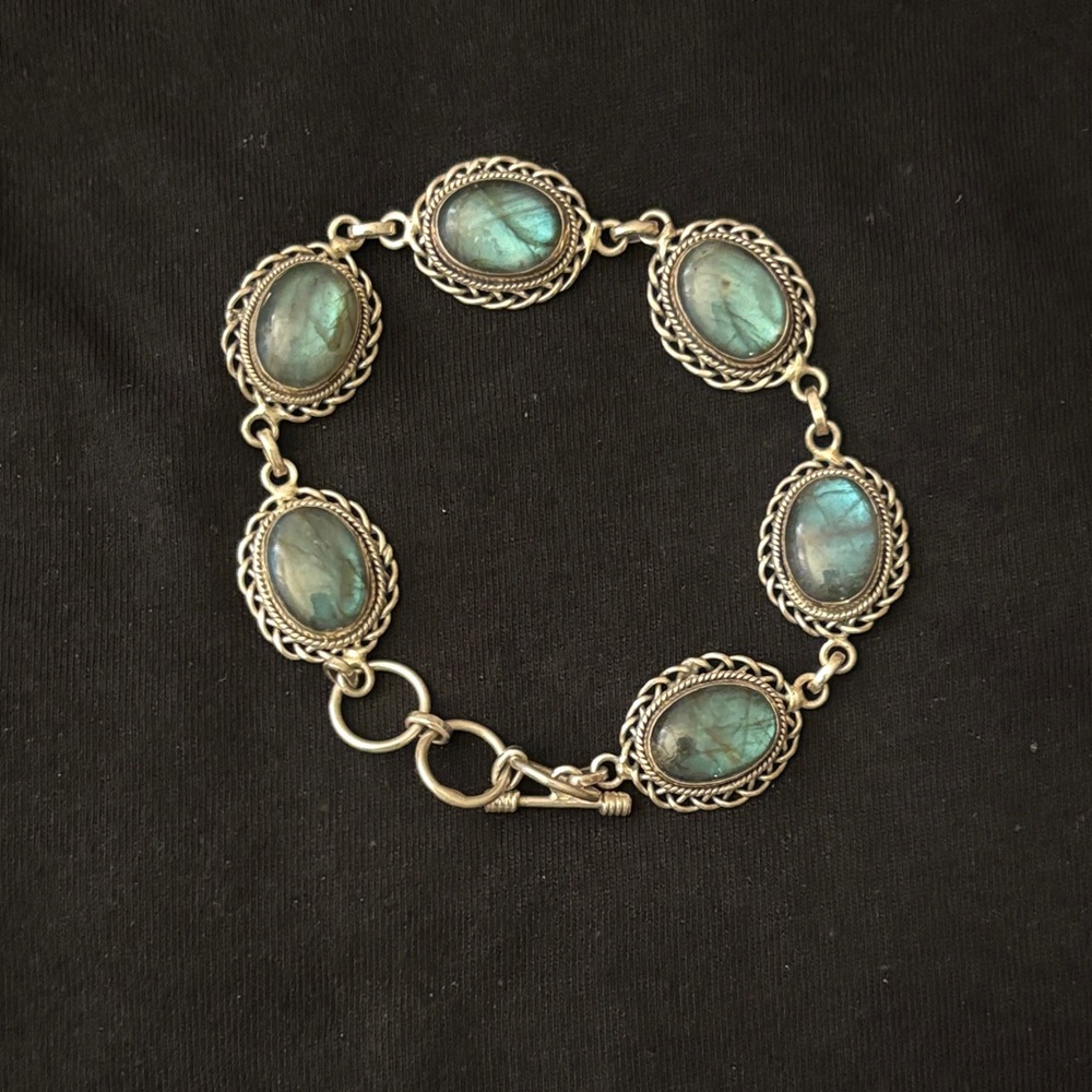 Labradorite Silver Toggle Bracelet - image 3